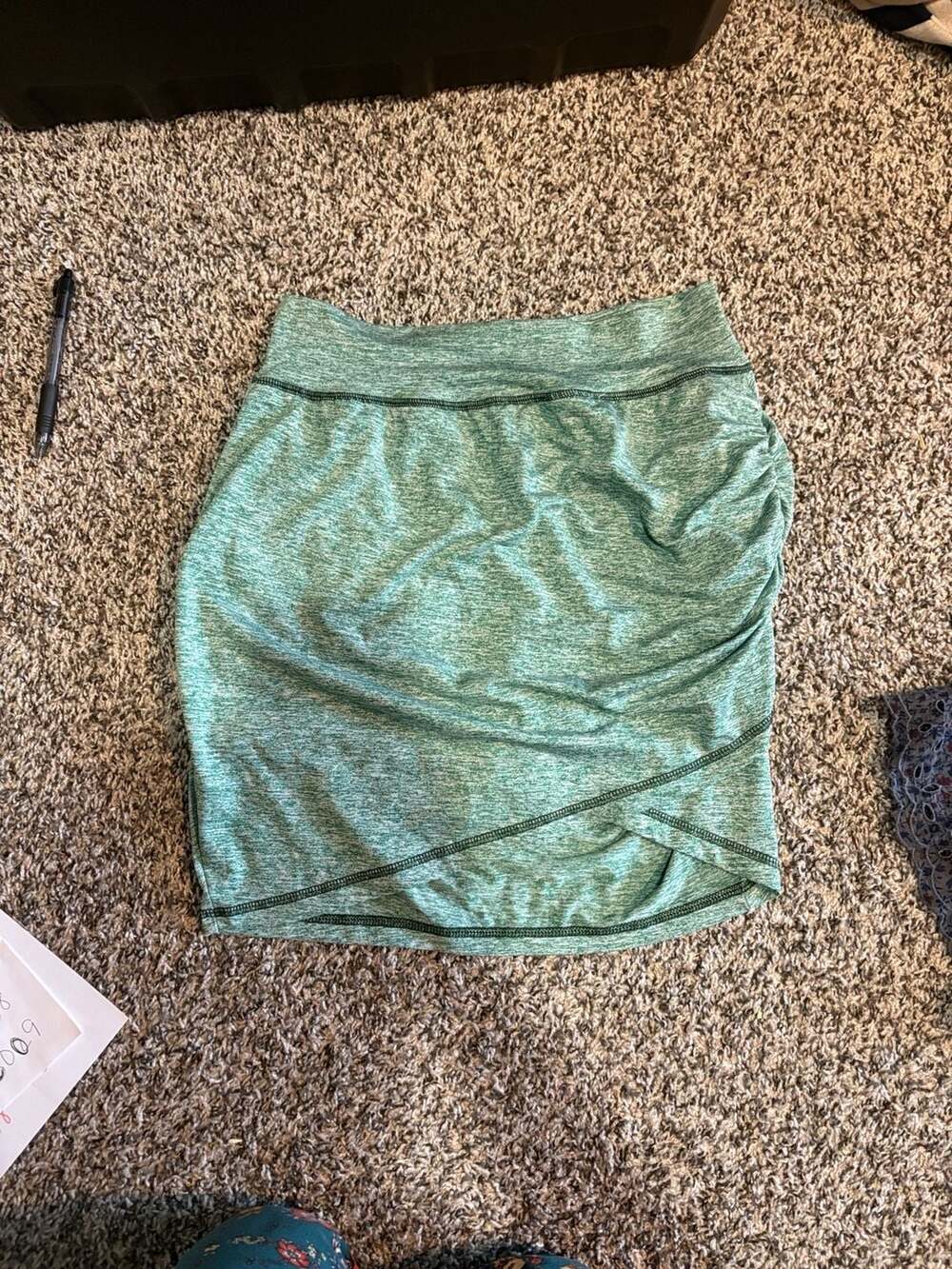 MOQIVGI Ruched Workout Skirt Size M Green Athletic Tennis Skort